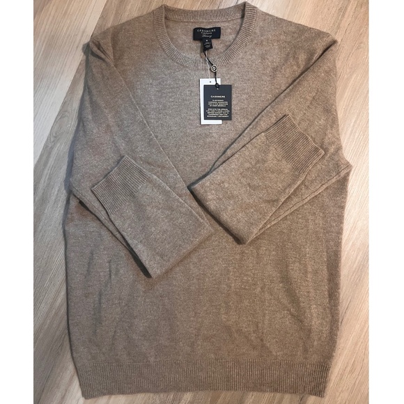 NWT Beige 100% Cashmere Sweater Crew Neck M - Picture 1 of 2